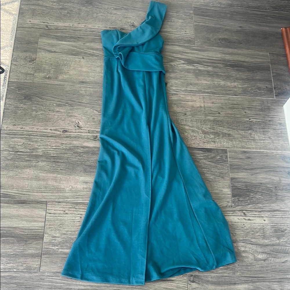 Elegant Teal One-Shoulder Dress